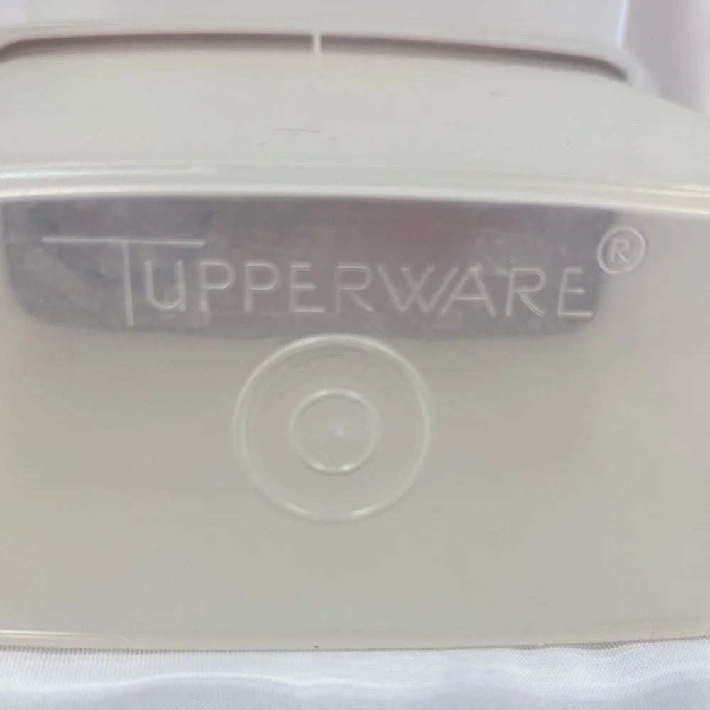 Vintage Tupperware 1588-1 Modular Storage Container Brown Lid 469-5 Frosted 2 Pc